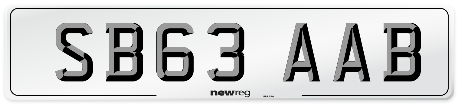 SB63 AAB Number Plate from New Reg